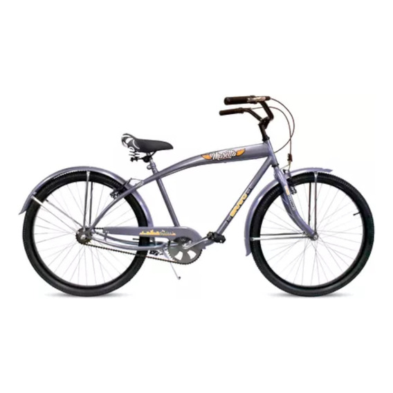 Bicicleta Playera Musetta Bravo Rodado 26 Con Guardabarros Tipo Chopper Color Gris 