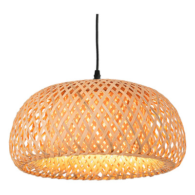 Colgante De Bambú 1×e27 Ø30×18cm Mks - Natural