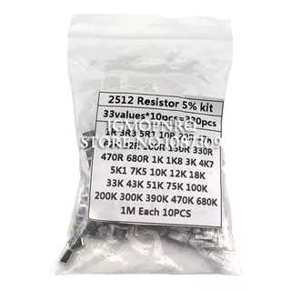 1 Kit De Resistores Smd 2512 1w 5% 33 Valores - 330 Pçs