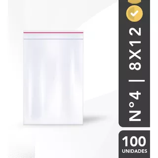 100 Sacos Com Zip Lock Hermético N4 8x12 Para Freezer