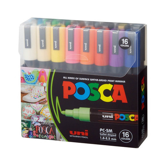 Set Marcadores Posca 5m 16 Colores Color