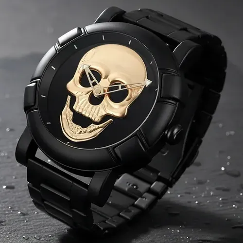 Relógio Skmei 9178 Caveira Crânio 3d Skull Analógico Luxo