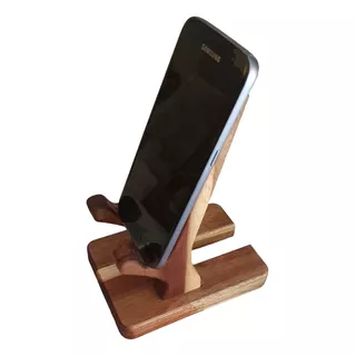 Soporte De Celular De Madera 2 Brazos