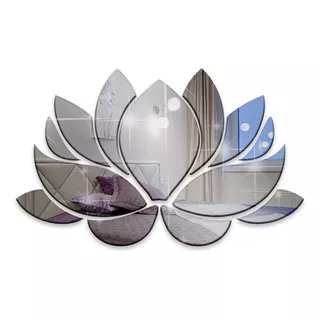 Espelho Lotus Acrílico Flor Decorativo Quarto Sala G