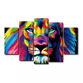 Cuadro León Multicolor 200 Cm X 120 Cm