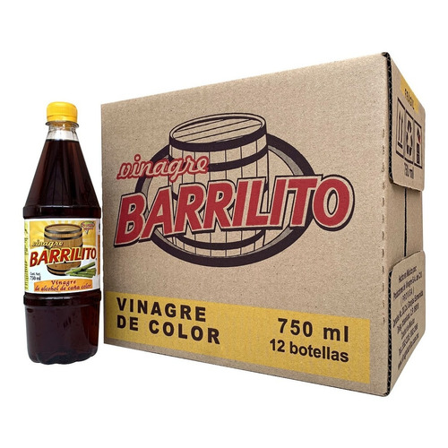 Vinagre Barrilito De Color, Caja Con 12 Botellas 750 Ml