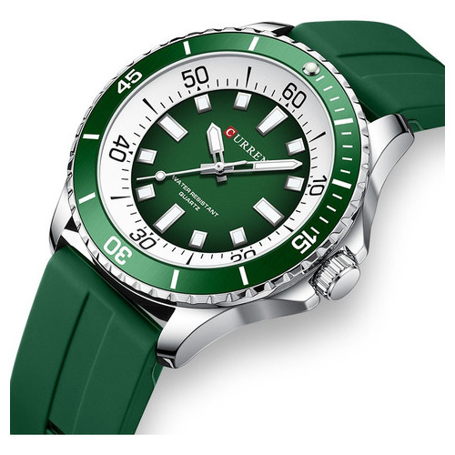 Reloj de cuarzo impermeable y luminoso Curren para hombre, color de fondo verde