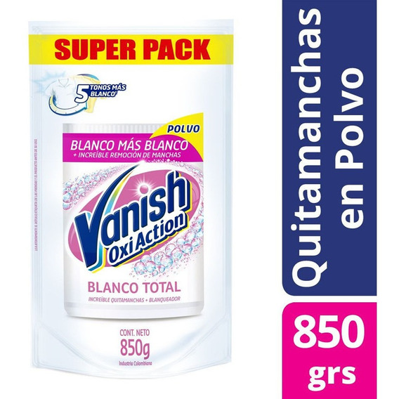 Vanish Polvo Blanco Quitamanchas Repuesto Doypack X 850g