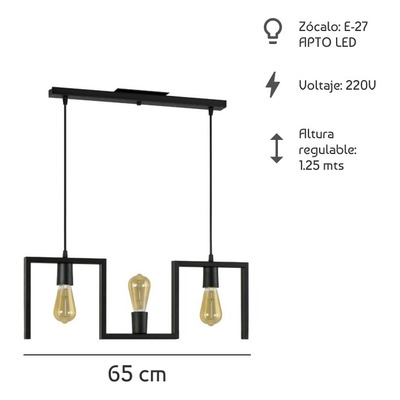 Colgante Egipcio 3 Luces Linea Rustica Apto Led Luz Desing