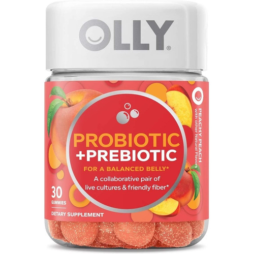 Olly Prebióticos + Probióticos | Balance Digestivo Perfecto Sabor Durazno