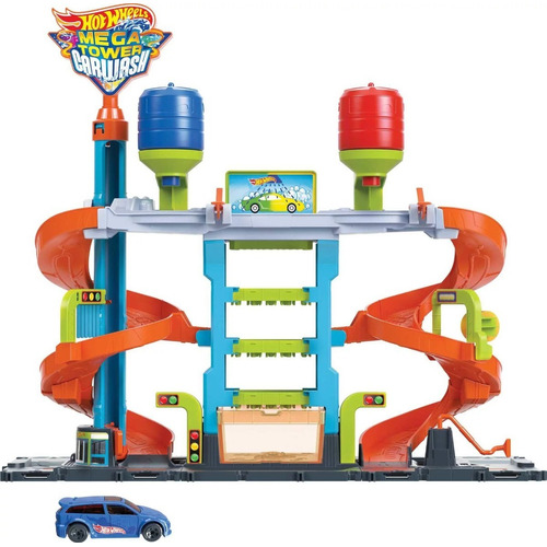 Hotwheels City Megatower Carwash Color Shifters Hdp05 Mattel Color Azul