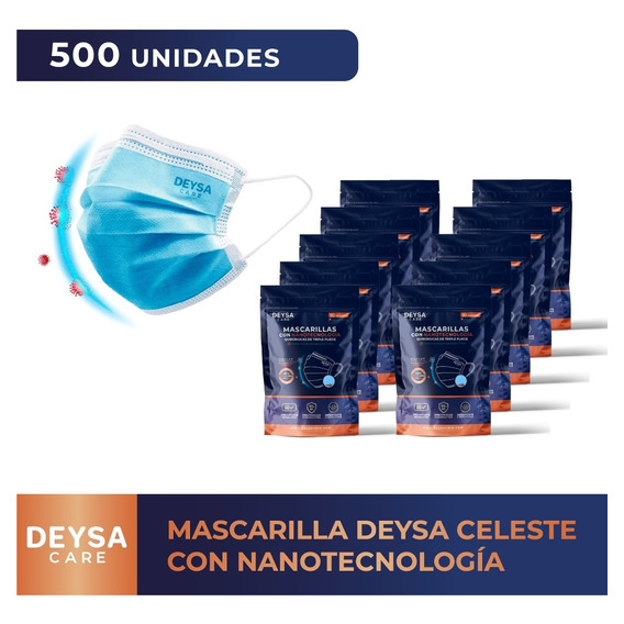 Mascarillas Con Nanotecnología, 10 Env. Resellable (500 Un)
