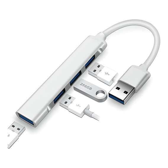 Hub Metal 4 Puertos Usb 3.0 Ultra Rapido Splitter Expansión