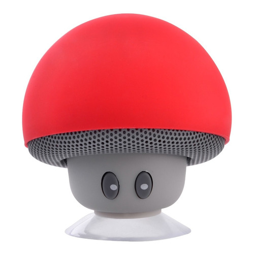 Mini Bocina Bluetooth Hongo  Recargable Impermeable Garantía Color Rojo
