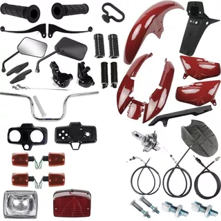 Kit Carenagem Farol Pisca Cg 125 Titan 1999 2000 Vermelho