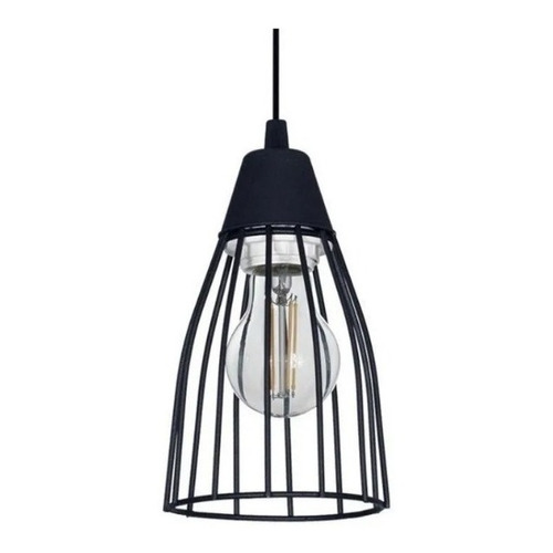 Lampara Colgante Vintage Moderno Living 1 Luz Jaula Cono