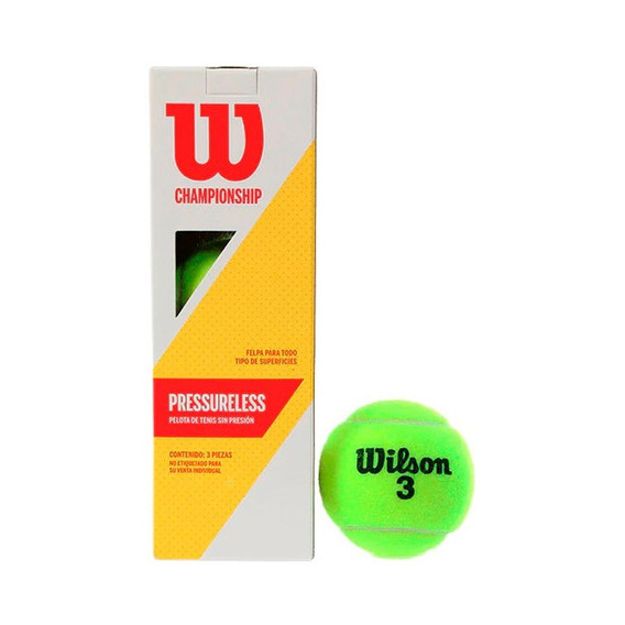 Pelota De Tenis Championship Sin Presion Wilson