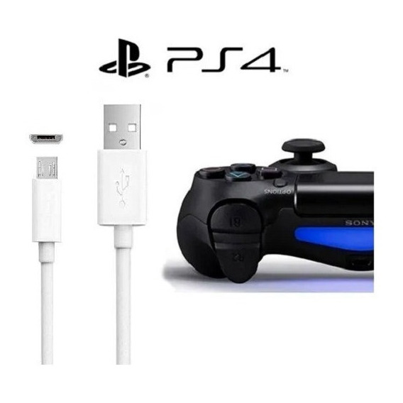 Cable De Carga Para Mando Control Ps4 3mts Compatible