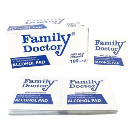 Pañitos Húmedos Desinfectantes Alcohol Pads Family Doctor