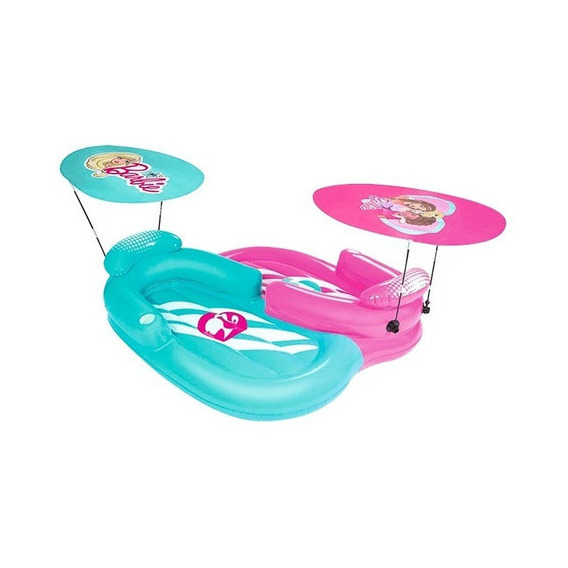 Inflable Flotador Portavaso Doble Barbie Para Niña 