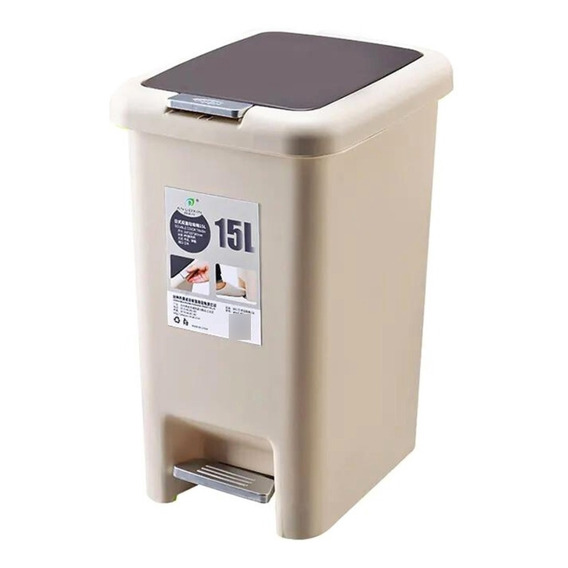 Papelera Cocina Y Baño Cesto Tacho De Basura Doble Tapa 15 L