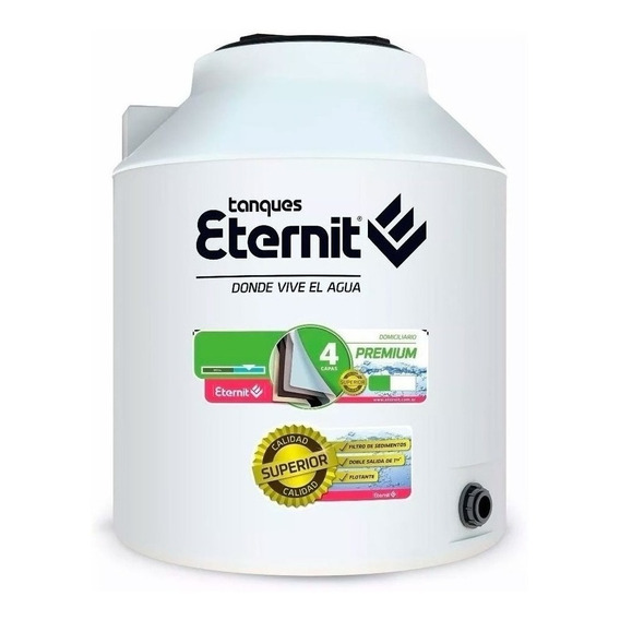 Tanque de agua Eternit Premium cuatricapa vertical 1100L de 1480 mm x 1070 mm