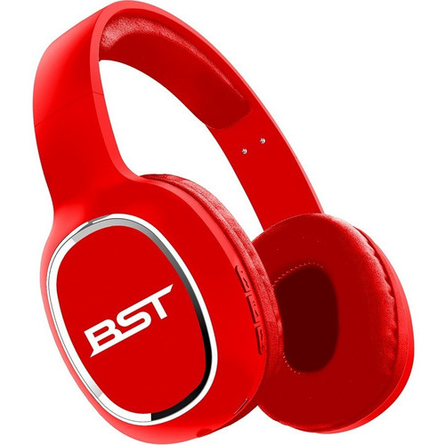 Diadema Bluetooth Inalámbrica Bst Serie P Soporta Aux 3.5mm Color Rojo