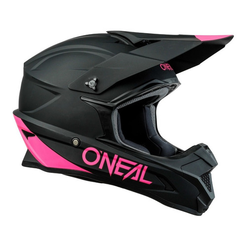 Casco Oneal 1 Series Solid Negro Rosa Motocross Enduro