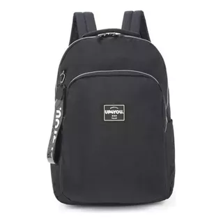 Mochila Escolar Juvenil Crinkle Tactel Up4you Cor Preto