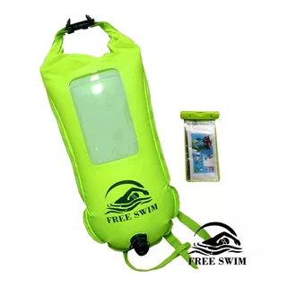 Boya De Natación Free Swim Amarillo28lt Con Porta Smartphone