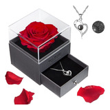 Regalo Para Mujer Aniversario Cadena Dije Plata Rosa Eterna