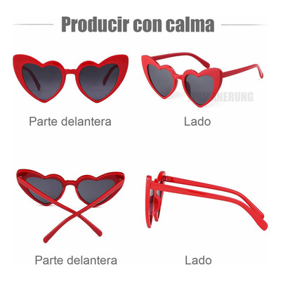 10pz Gafas De Sol Corazón Accesorios Moda Niñas Mujer Lentes