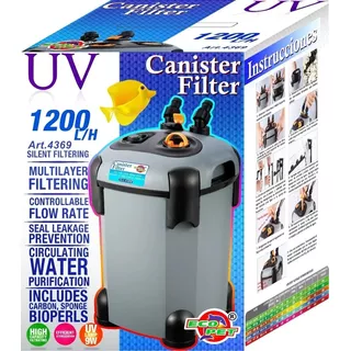 Filtro Canister Canasta Uv Acuario Peces Marino Dulce 1200lh