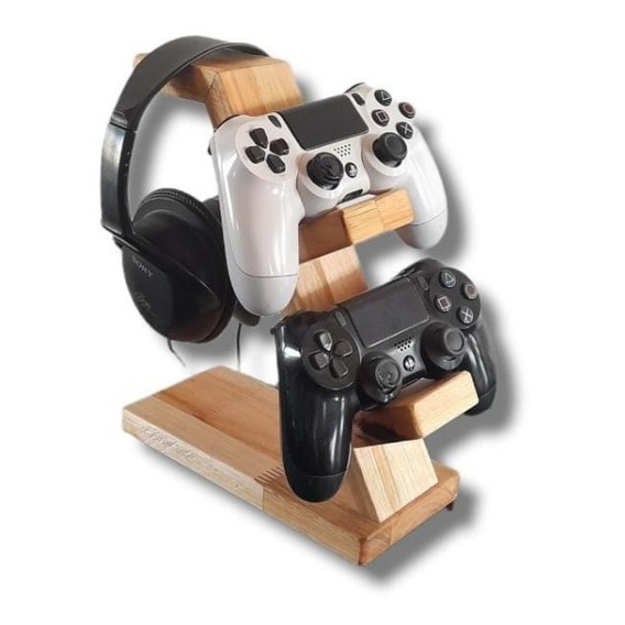 Soporte Base Gamer Para Dos Josticks Y Auriculares