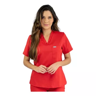 Blusa Mujer Cloth Industrial Antifluidos Stretch Rojo