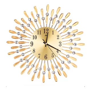 Reloj De Pared Grande Petalos Dorados; De Tienda Que Regalo