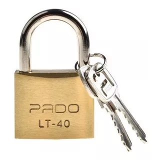 Pado Latão 40mm 2 Chaves Cadeado De Latão Lt Não Enferruja Cor Dourado