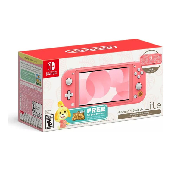 Nintendo Switch Lite Coral Isabelles Aloha (animal Crossing)