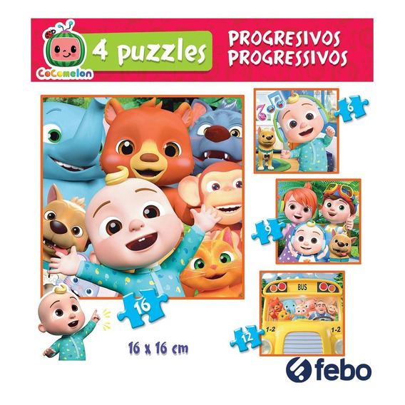 Juego Puzzle Educa Progresivo Bebe Cocomelon Infantil 4 En1