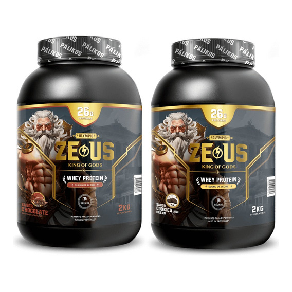 Whey Protein Zeus 2 Kilos - Pack 2 Proteínas- Sabor Chocolate