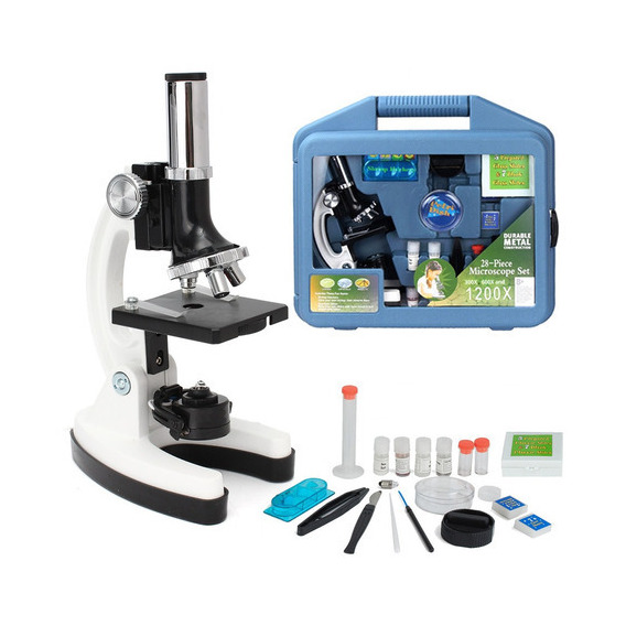 Kit De Microscopio Gadnic 28 Piezas 1200x Maletin Para Niños