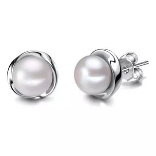 Aretes Perlas Blancas Naturales Ak Jewelry Plata 925