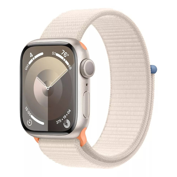 Apple Watch Series 9 GPS • Caja de aluminio blanco estelar de 45 mm • Correa loop deportiva blanco estelar - Distribuidor Autorizado