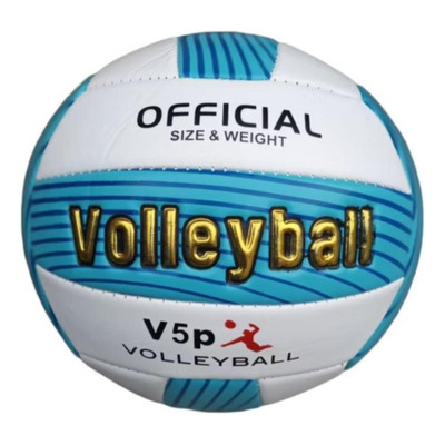 Pelota De Voleibol Blanco Con Celeste Ak Sport N5