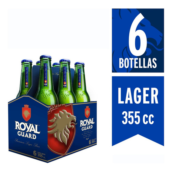 Pack 6 Cerveza Royal Guard Botella 355cc