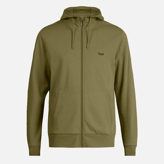 Poleron Hombre Ulmo Full Zip Hoody Sweatshirt Verde Lippi