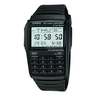 Reloj Unisex Casio Dbc-32-1adf Databank Correa Negro Bisel Negro Fondo Gris