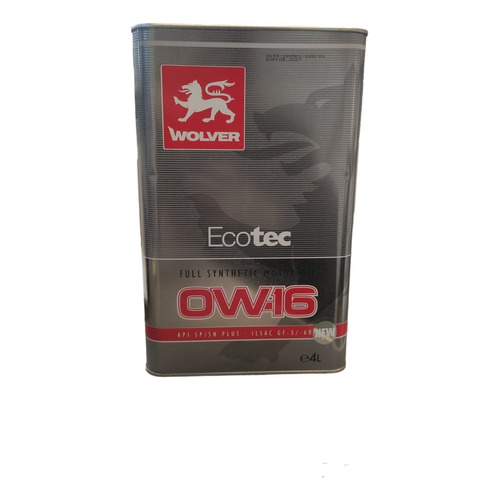 Aceite Wolver Ecotec 0w-16 Sintético Para Autos, Pickups 4l