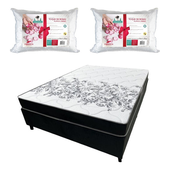 Sommier 2 Plazas De Espuma + 2 Almohadas De Espuma De Regalo