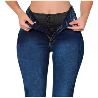 Calça Jeans Modeladora Lipo Bojo Levanta Bumbum Cinta Lycra